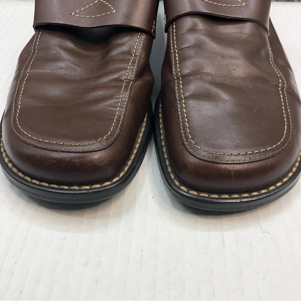 Franco Sarto Loafers Womens 8.5 Leather Upper Slip On Brown